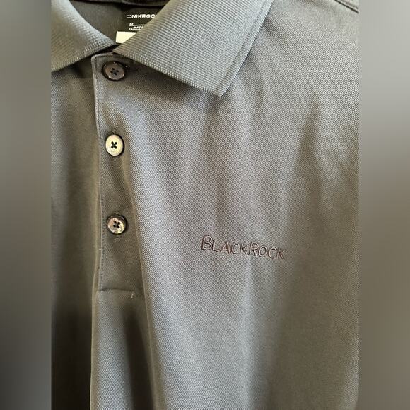 Nike (TWO) Golf Dri-FIT Polo Men Medium Dark Gray And Teal Blue Collared Adult - Picture 2 of 16